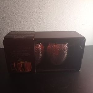 NIB Moscow Mule Copper Mugs - Pure 100% Solid Hammered Copper Mugs Set of 2.